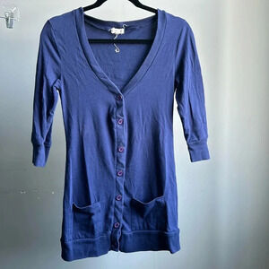 Love Culture Navy Blue Button Down Cardigan | Blue Cardigan | Cardigan